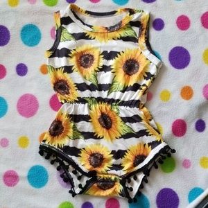 Sunflower Pom Pom Romper